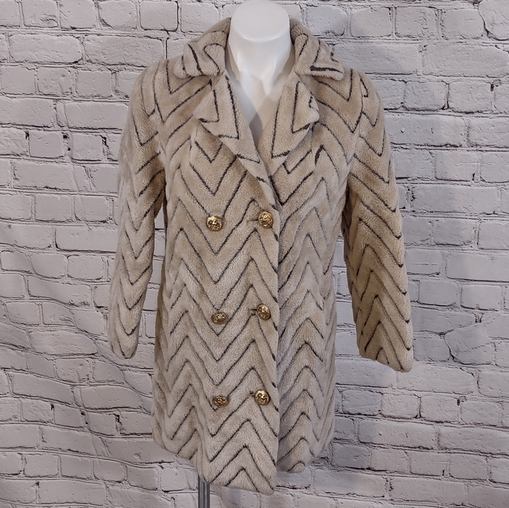 Vintage Furry Zig-Zag Coat